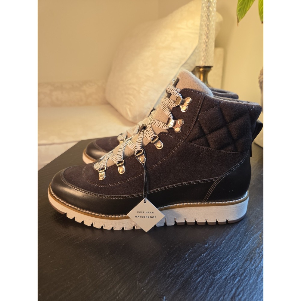 Cole Haan Wms ZeroGrand Elissa Hiker WP Boots Dk Choco Suede/Lthr 8.5 NEW! $300 - Picture 4 of 13